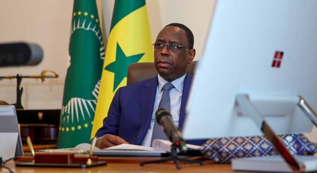 Le président sénégalais Macky Sall, le 6 février 2021 à Dakar. © DR / Présidence Sénégal / Lionel Mandeix