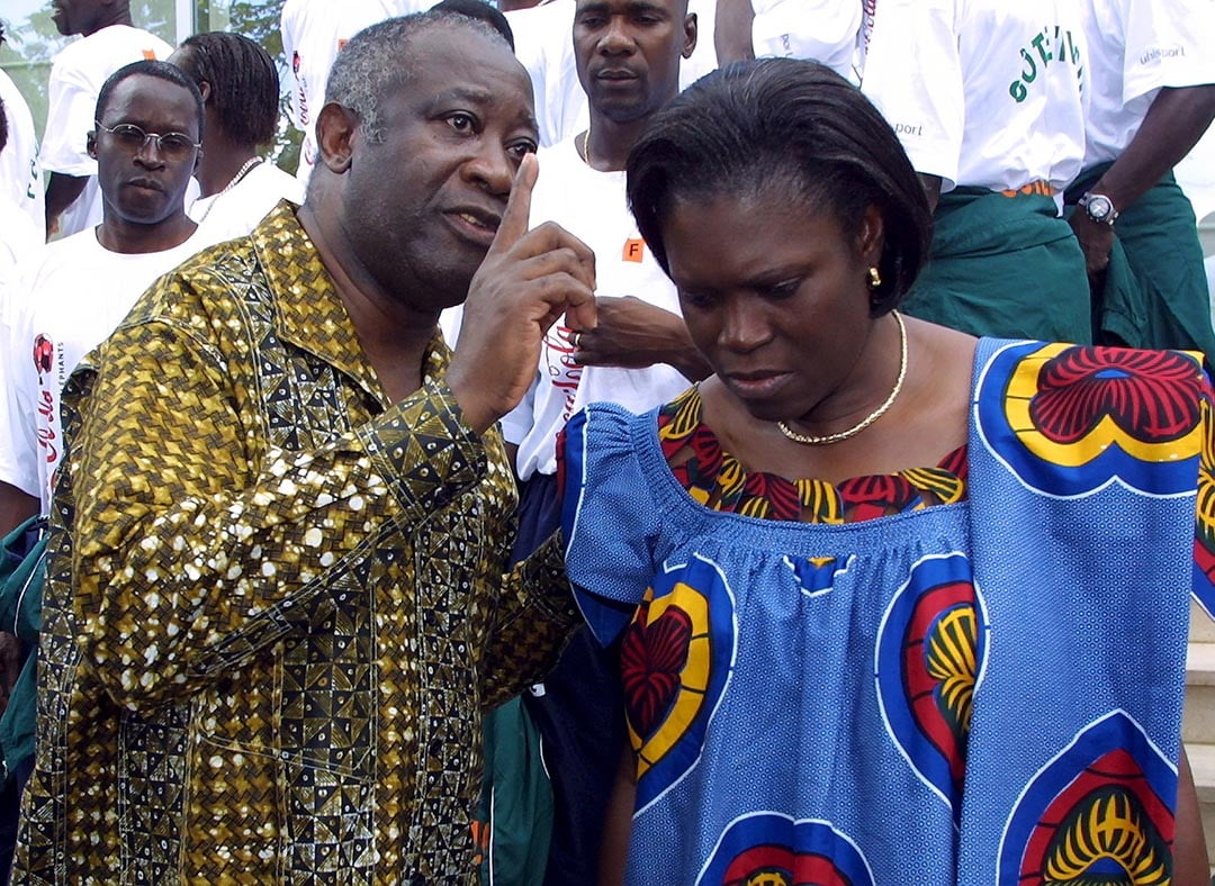 Laurent et Simone Gbagbo, à Abidjan, en septembre 2004. © LUTENS/PANAPRESS/MAXPPP