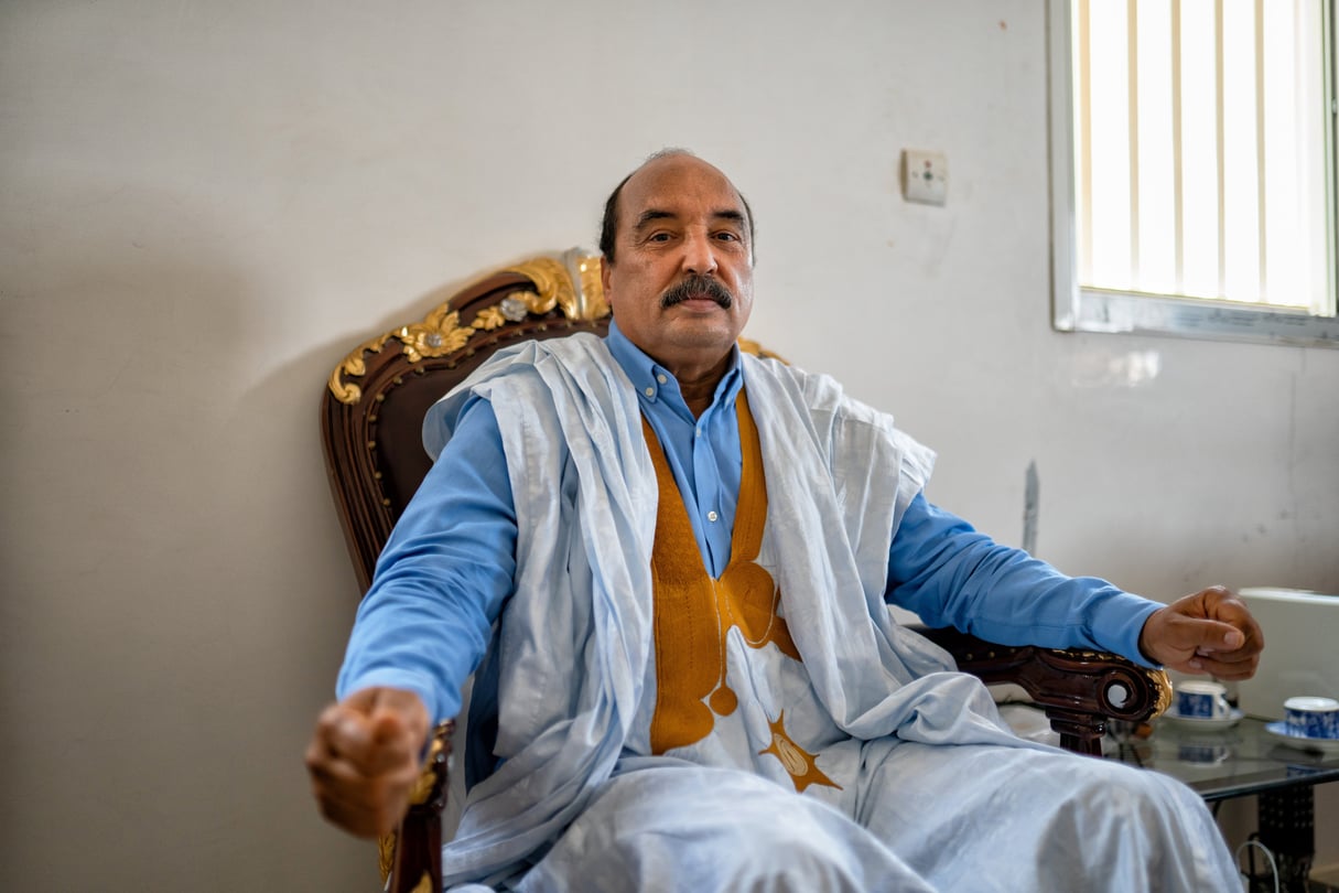 Mohamed Ould Abdelaziz à Nouakchott, en avril 2021. © Bechir Malum pour JA