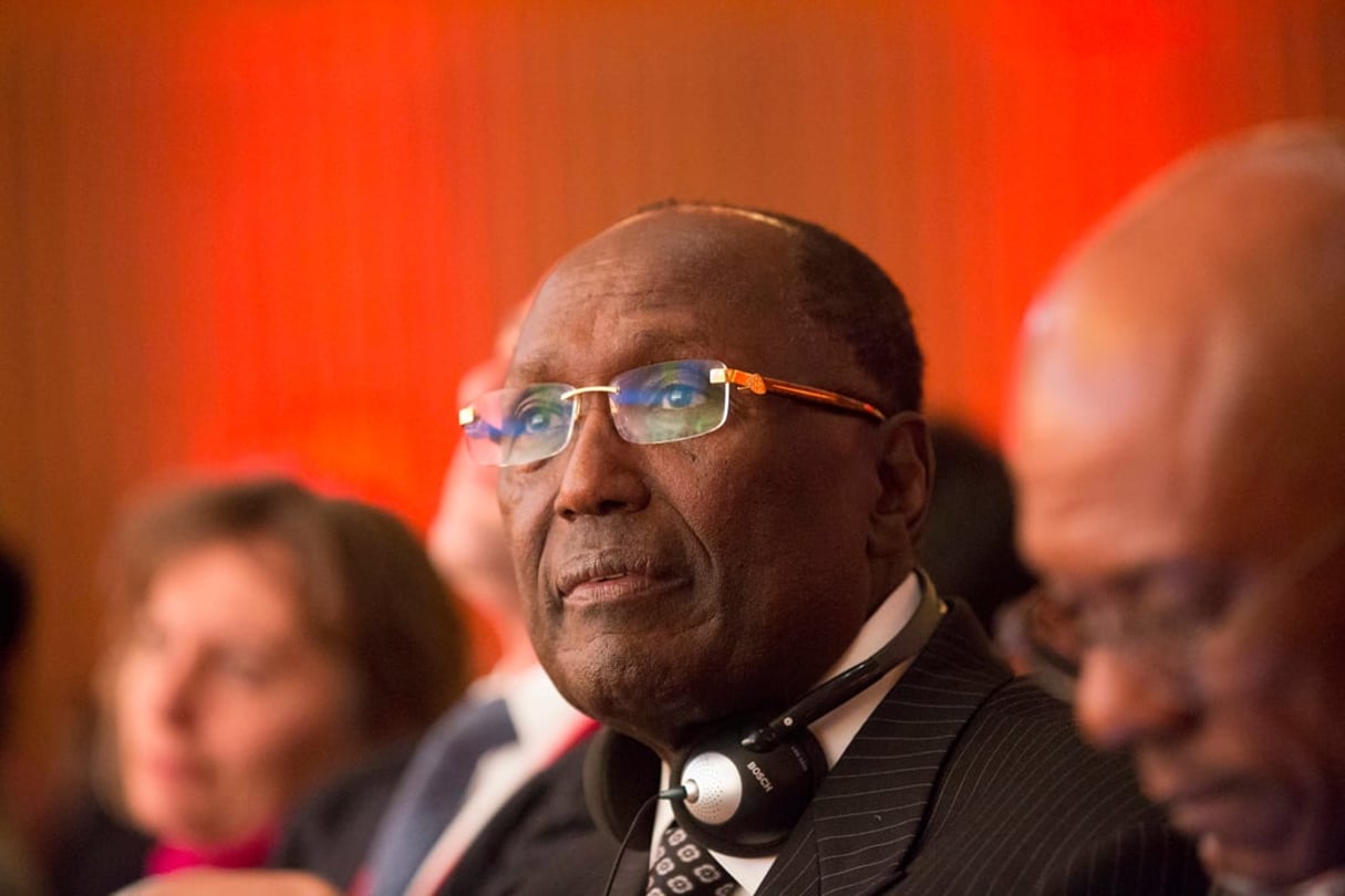 En 2015, Chris Kirubi avait été élu co-CEO africain de l’année, aux côtés de l’Algérien Issad Rebrab (Cevital), lors du Africa CEO Forum. Ici lors du Forum Afrique de Bercy en février 2015. © Bruno Levy pour JA