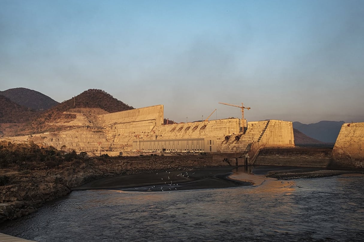 Le méga-barrage controversé est situé sur le cours supérieur du Nil. Cette vue générale a été prise en décembre 2019. © EDUARDO SOTERAS / AFP