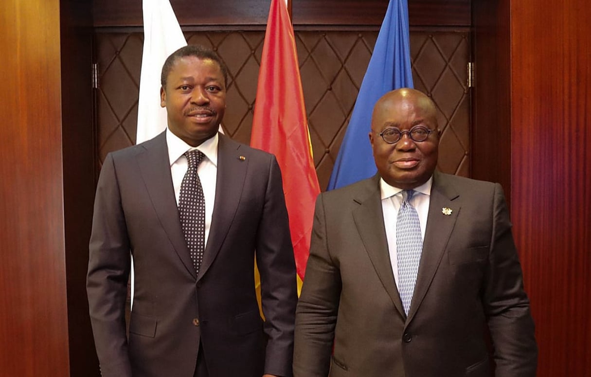 Faure Gnassingbé et nana Akufo-Addo, en février 2018. © Présidence de la République du Ghana