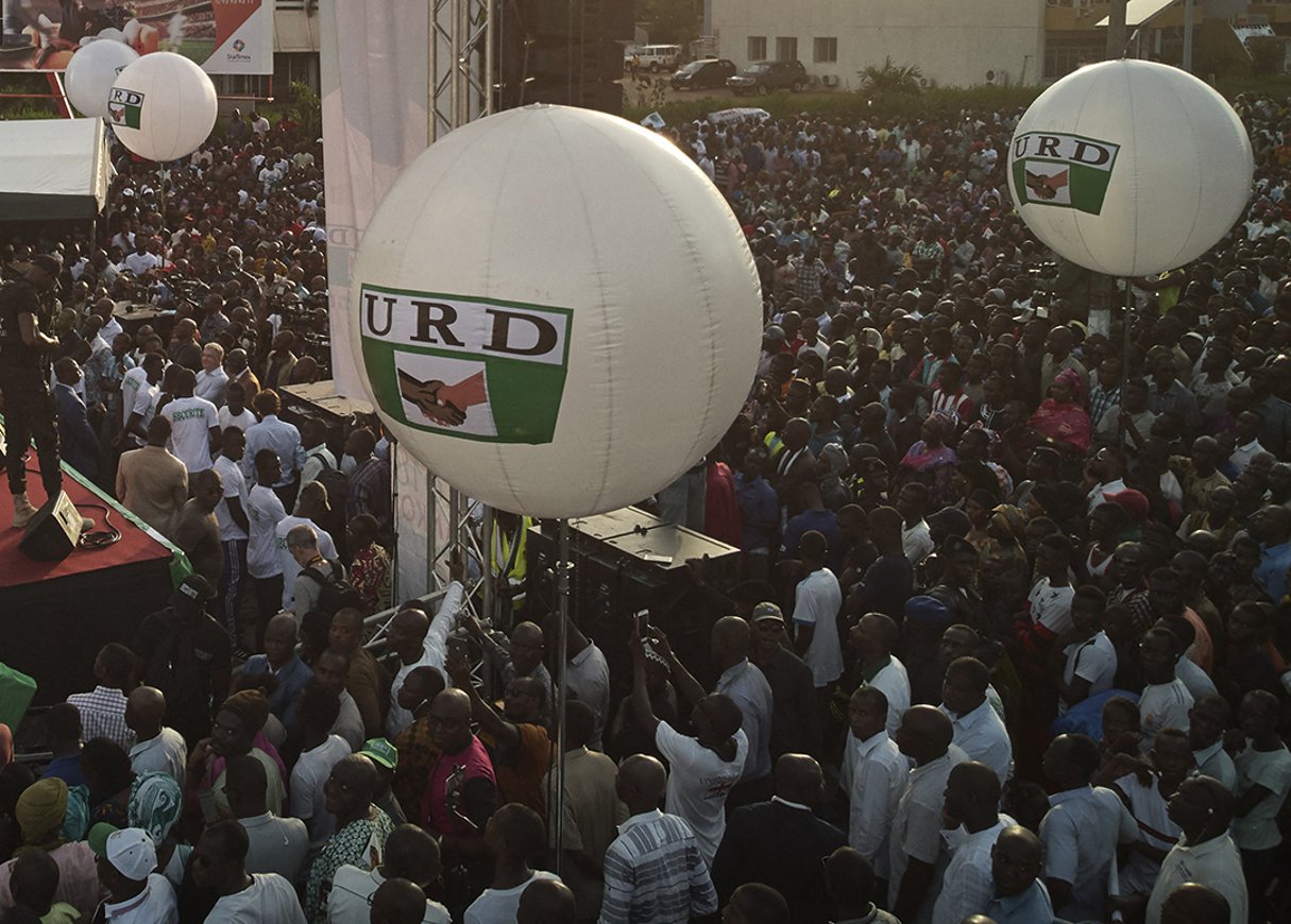 Rassemblement électoral des partisans de l’URD (Union pour la République et la démocratie) à Bamako le 8 juillet 2018. © MICHELE CATTANI/AFP