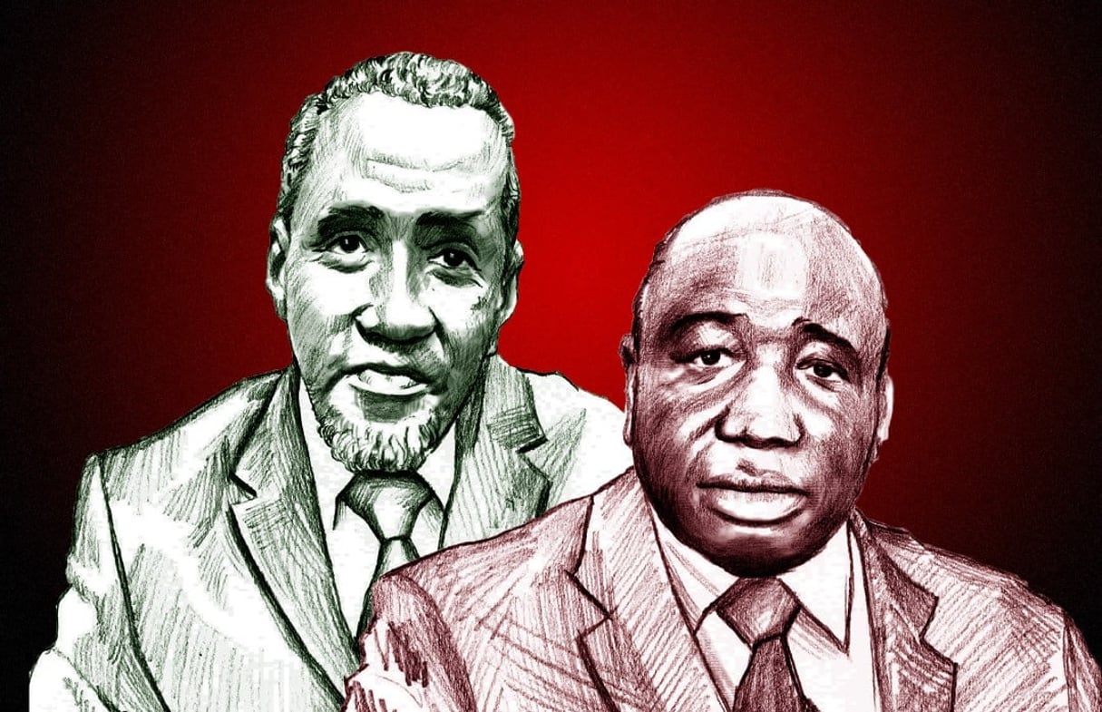 Les magistrats maliens Cheick Mohamed Chérif Koné et Mahamadou Timbo. © Montage JA ; Saad pour JA