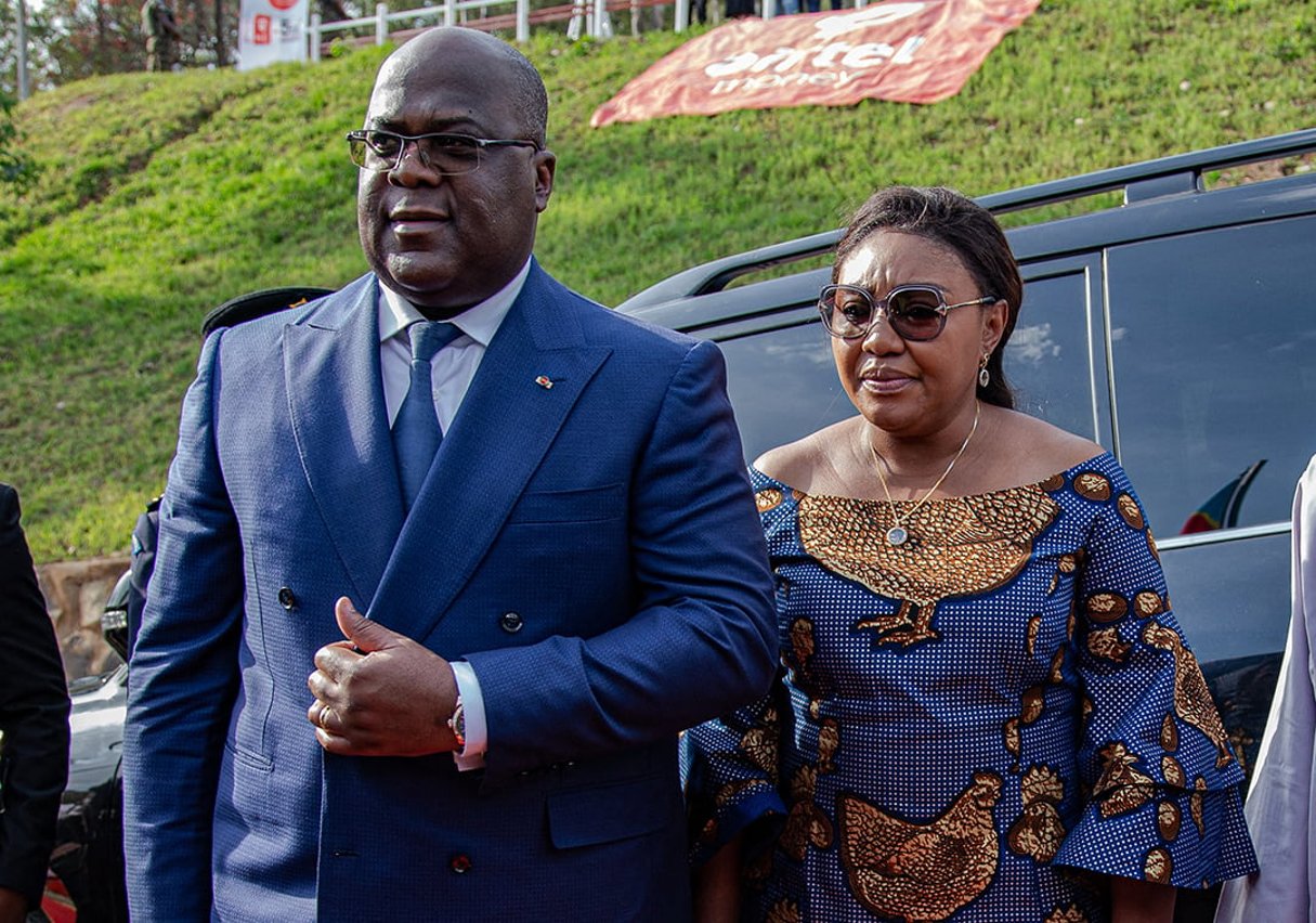 Félix Tshisekedi et sa femme Denise Nyakeru Tshisekedi, le 8 octobre 2019. © TCHANDROU NITANGA/AFP