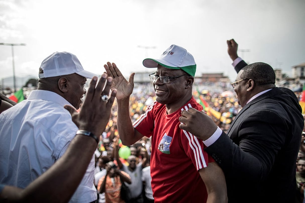 Maurice Kamto lors d’un meeting à Yaoundé, le 30 septembre 2018. © MARCO LONGARI/AFP