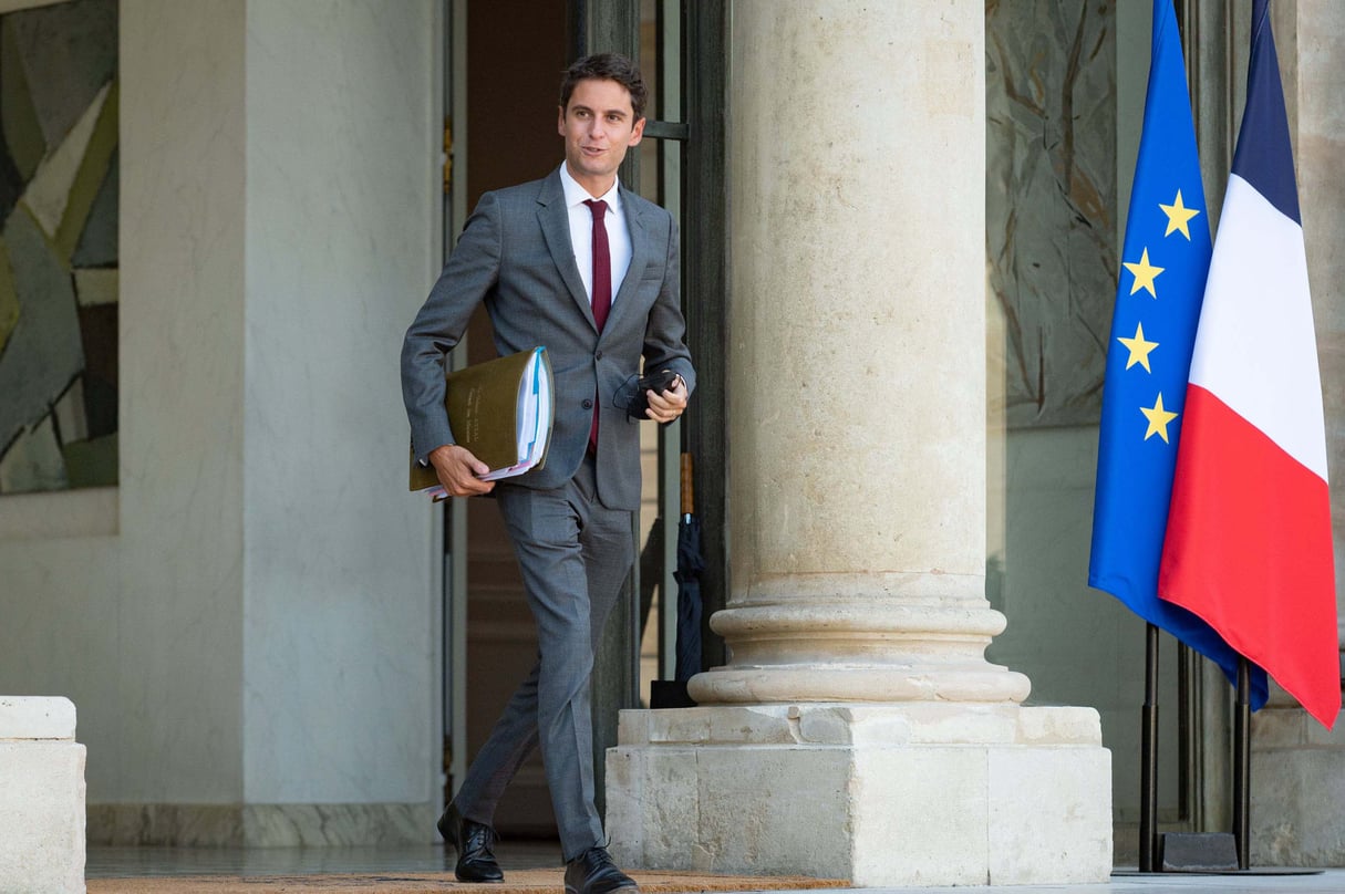 Gabriel Attal, porte-parole du gouvernement français. © Eric TSCHAEN/REA