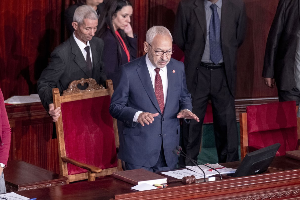 Rached Ghannouchi, président d’Ennahdha et du Parlement. © Nicolas Fauqué