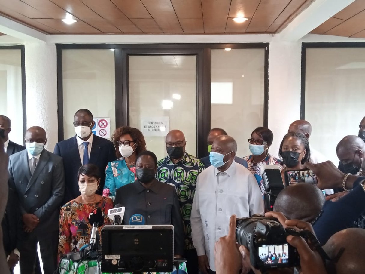 Henri Konan Bédié et Laurent Gbagbo le 6 octobre 2021 © Aissatou Diallo