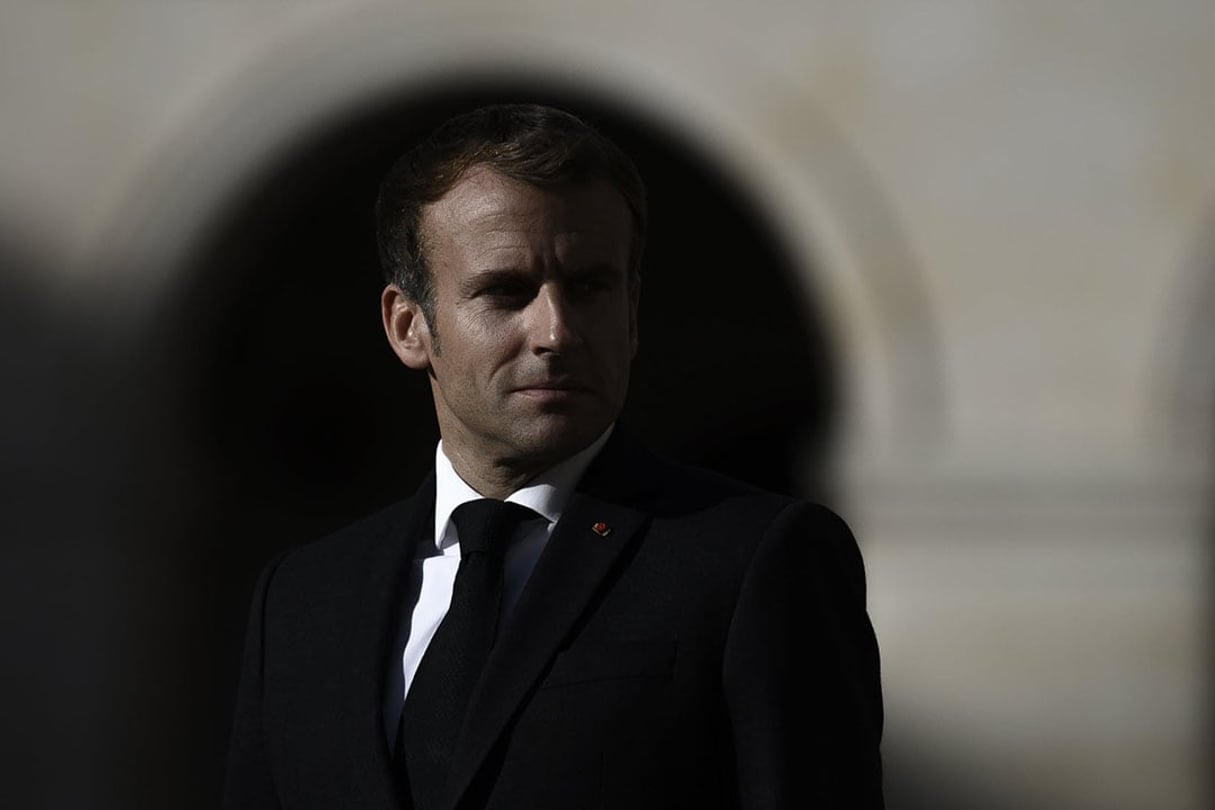 Le président français Emmanuel Macron à l’Hôtel des Invalides, à Paris, le 29 septembre 2021. © Eliot Blondet/POOL/REA