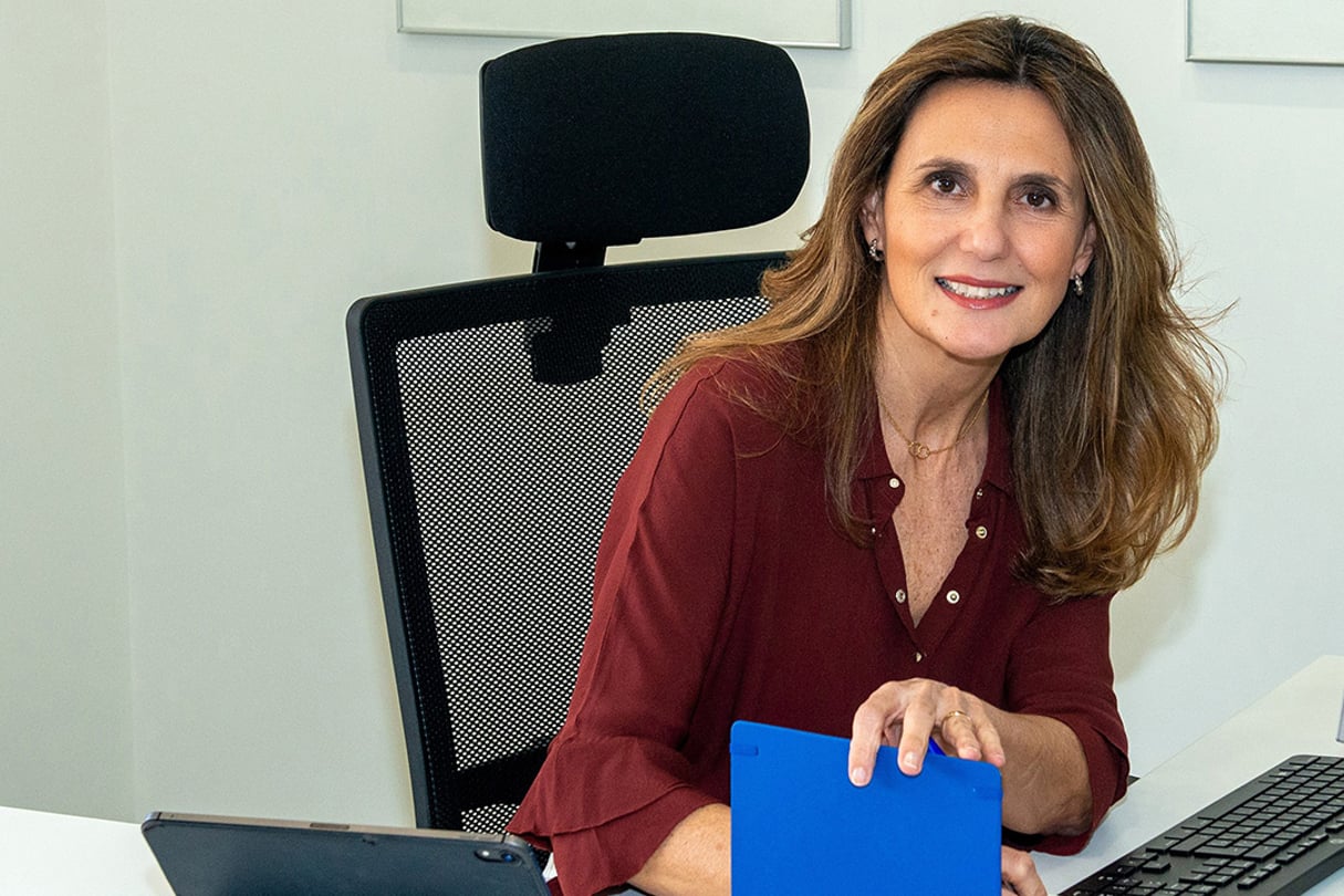 Marta Blanco, présidente de la branche internationale de la Confédération espagnole des entreprises, en février 2021, au siège de l’organisation patronale. © Javier Jiménez/CEOE