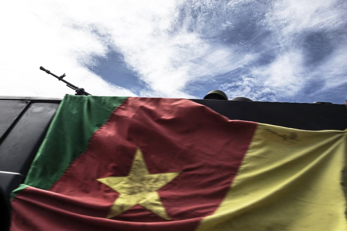 Un pick-up de l’armée camerounaise à Lysoka, près de Buea, le 7 octobre 2018. © MARCO LONGARI/AFP