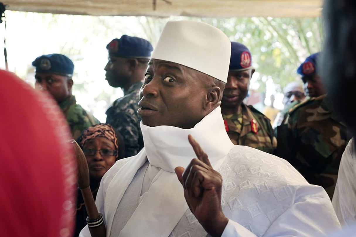Yahya Jammeh lors de l’élection présidentielle de décembre 2016, à Banjul © Jerome Delay/AP/SIPA