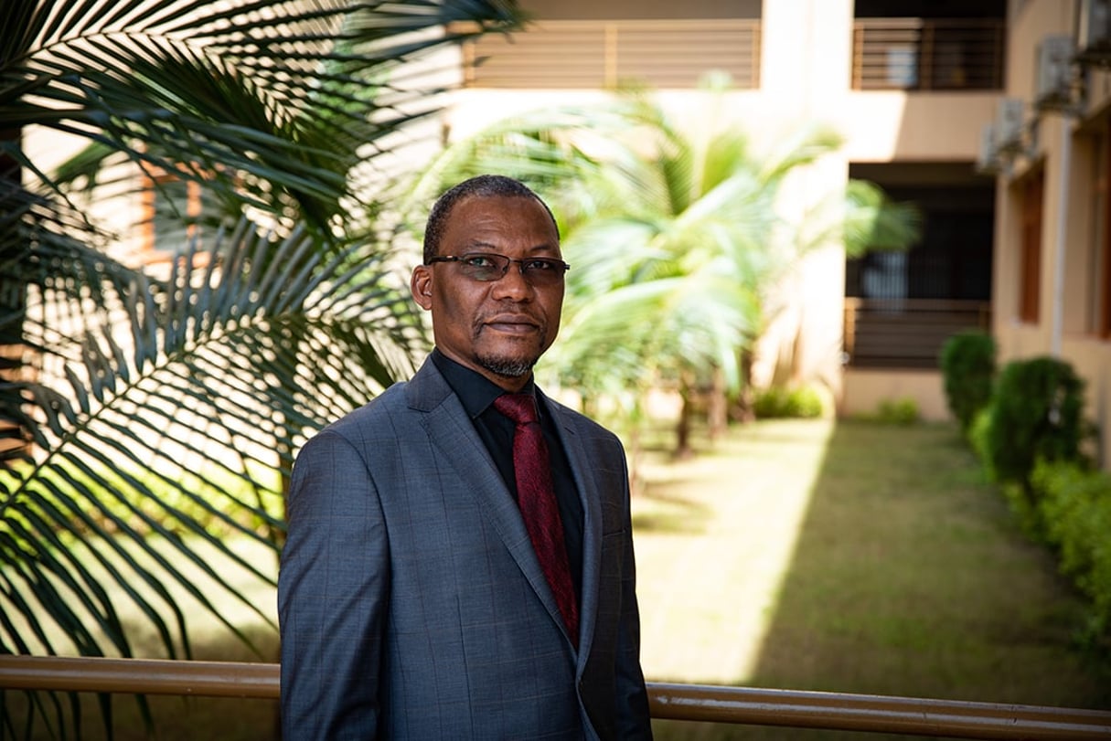 Moussa Timbiné, président du mouvement « An Ka Ben », à Bamako, le 18 octobre 2021. © Nicolas Réméné pour JA