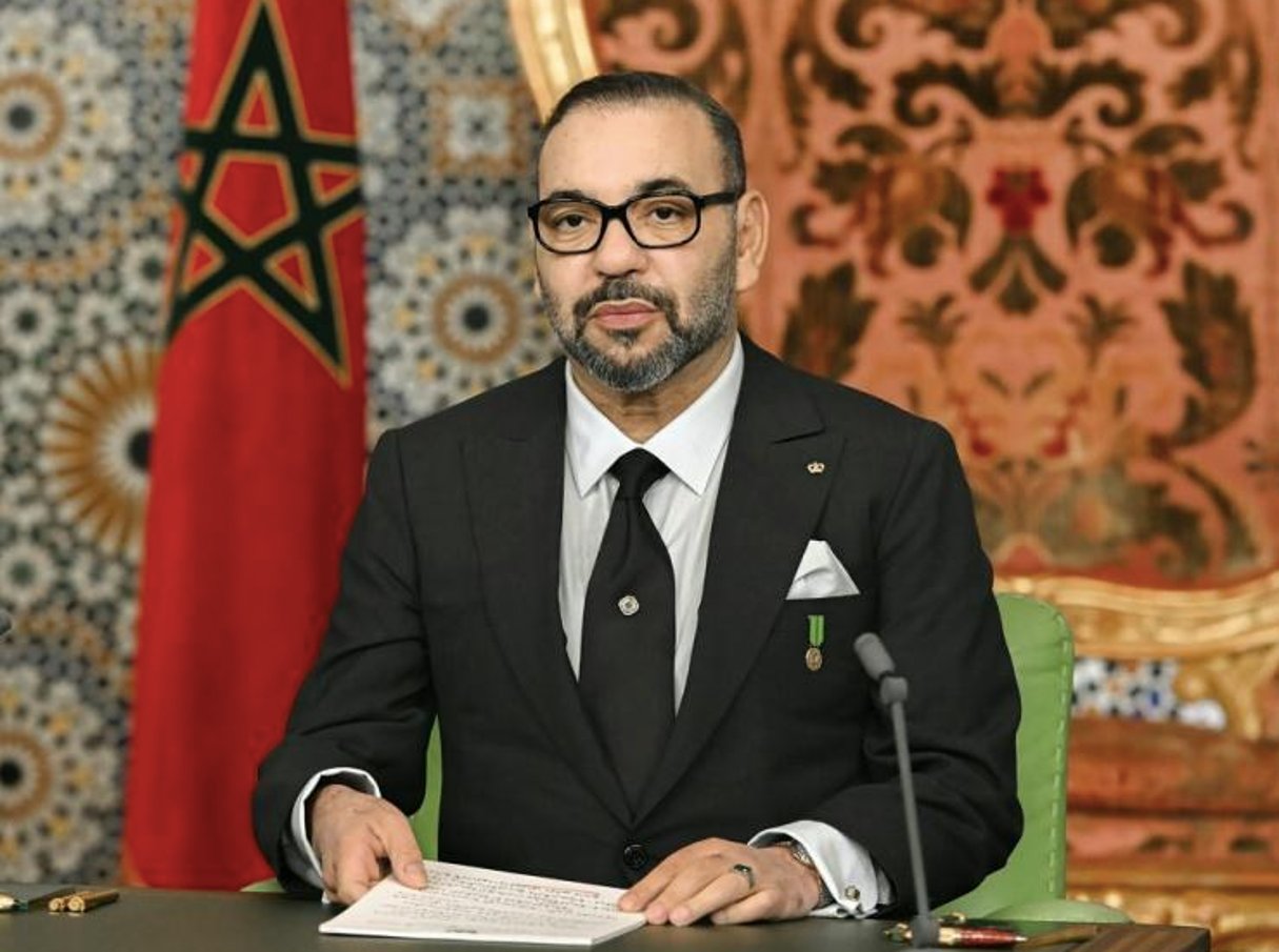 Le roi du Maroc, Mohammed VI, après son discours à la nation, le 6 novembre 2021, à Fès. © AFP