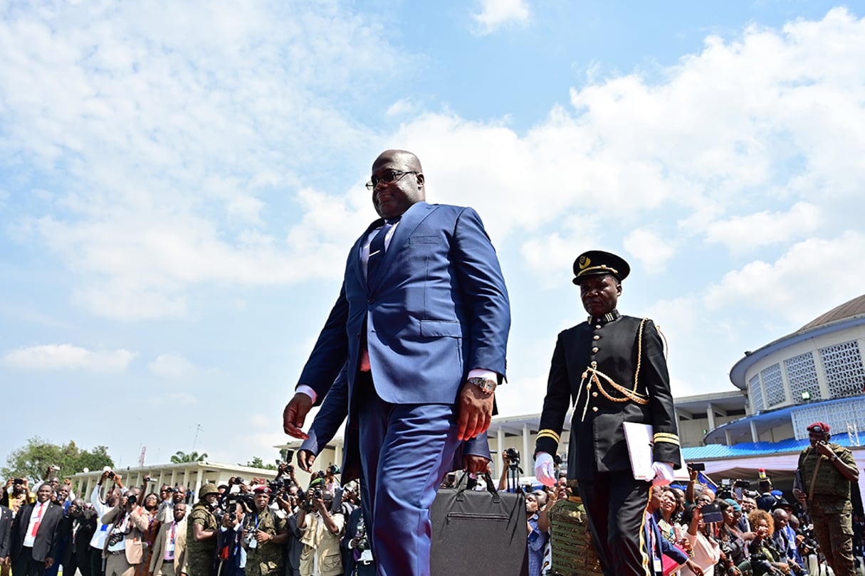 Félix Tshisekedi, lors de son investiture à Kinshasa, le 24 janvier 2019. © Tony Karumba/AFP