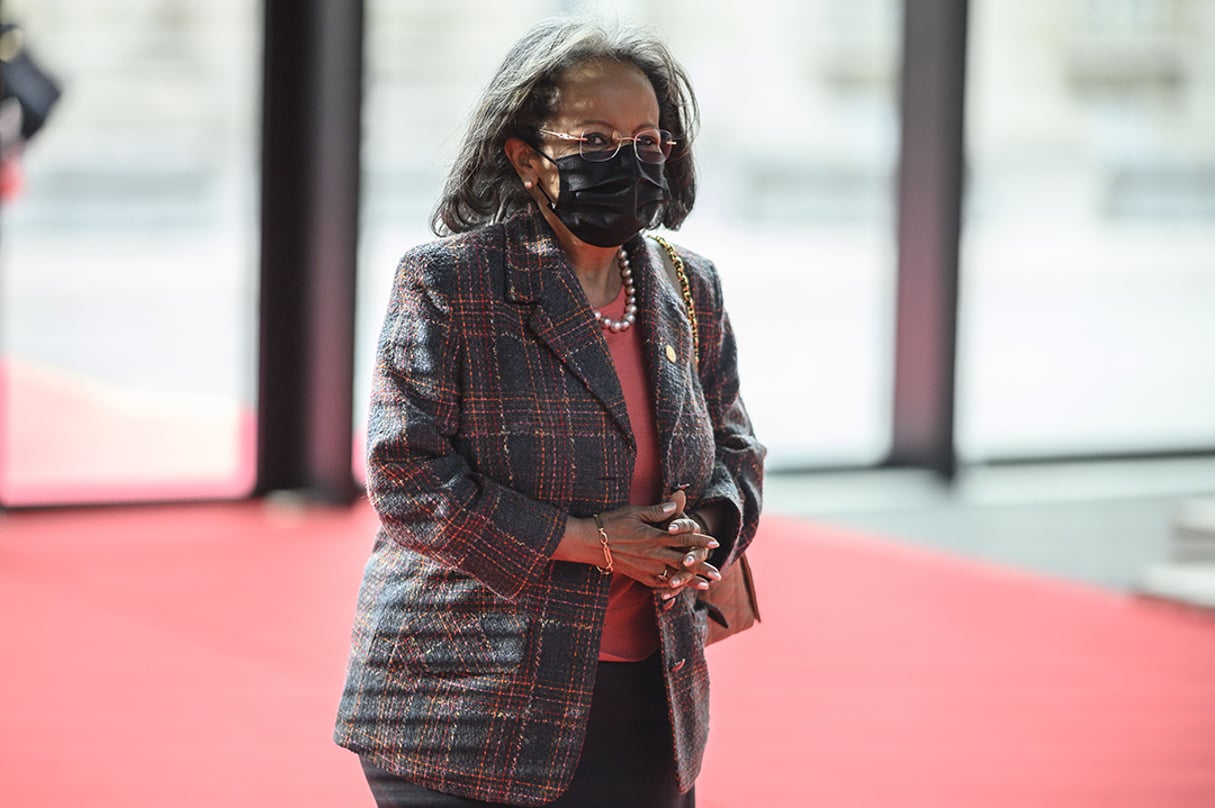 La présidente éthiopienne Sahle-Work Zewde, à Paris le 18 mai 2021. © ELIOT BLONDET-POOL/SIPA