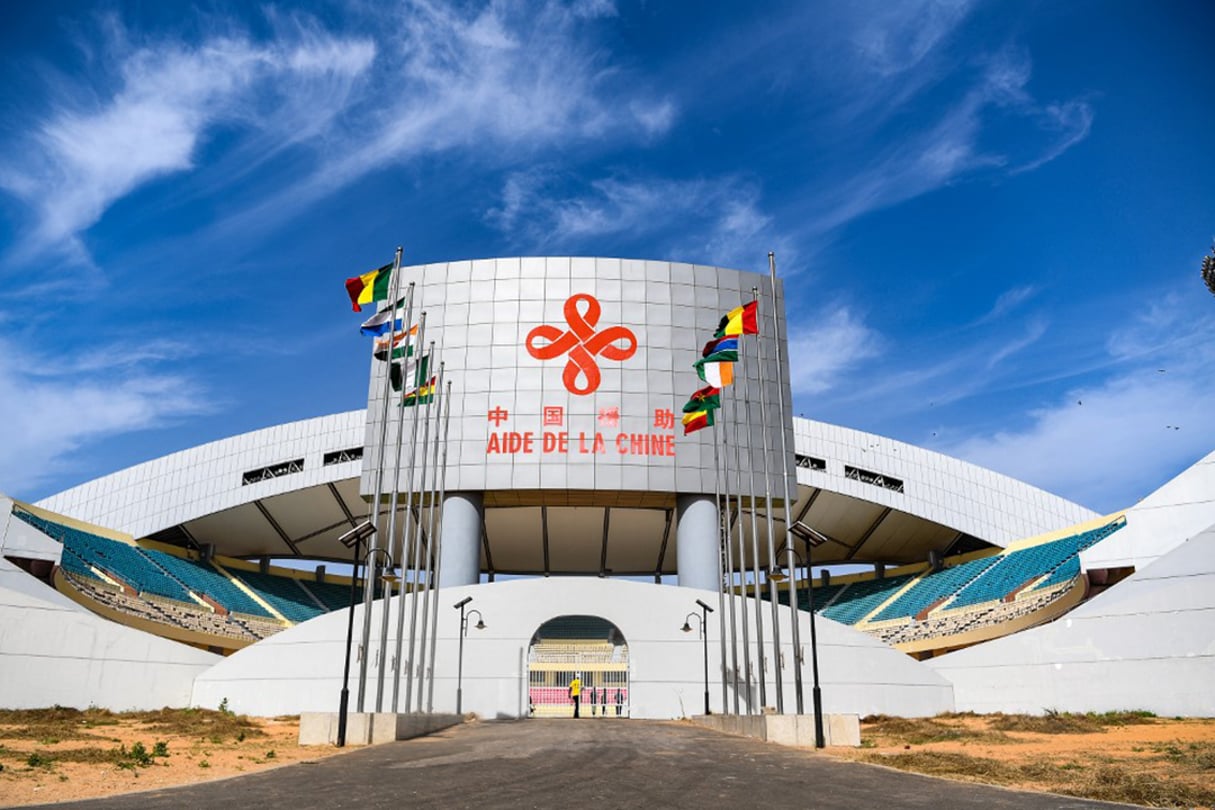 L’Arène nationale, à Dakar, est le plus grand projet d’aide de la Chine au Sénégal. © Li Yan / XINHUA via AFP