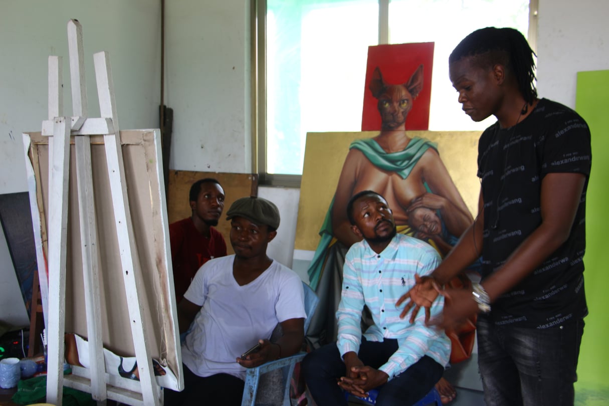 Pour Chimbalanga, jeune artiste kinois, l’acte de transfert de propriété ne signifie rien. &copy; Marie Toulemonde