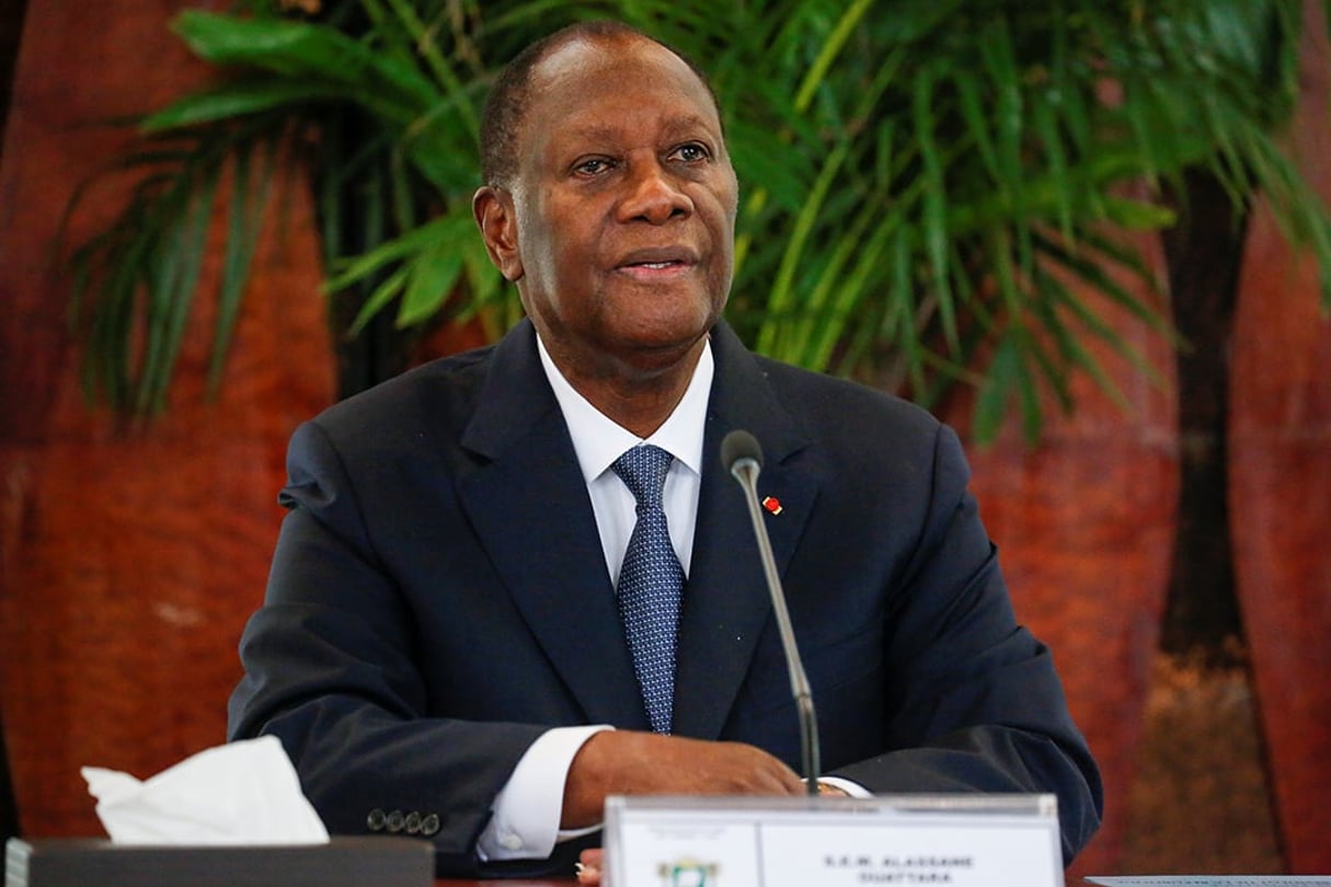 Alassane Ouattara, en avril 2021. © Luc Gnago/REUTERS