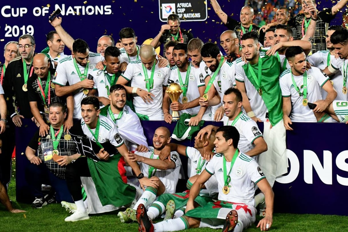 Victoire des Algériens en finale de la CAN face au Sénégal, au Caire, le 19 juillet 2019 © Giuseppe CACACE/AFP