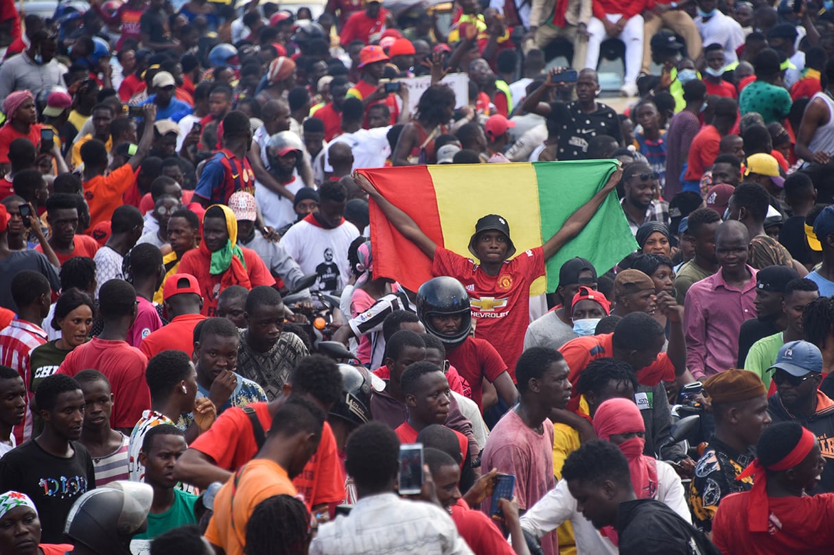 D'anciens activistes exilés par Alpha Condé reviennent à Conakry, le 18 septembre 2021. &copy; En Guinée, la junte militaire a permis le retour de nombreux activistes exilés par l&rsquo;ancien président Alpha Condé. CELLOU BINANI/AFP.