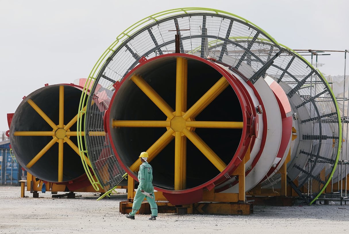 Certaines pièces sont monumentales : les plus impressionnantes pèsent plus de 3 000 tonnes. &copy; REUTERS/Temilade Adelaja