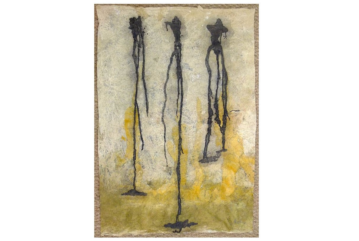 «Trois esprits », technique mixte sur papier souple, en 2015. &copy; Galerie Luc Berthier