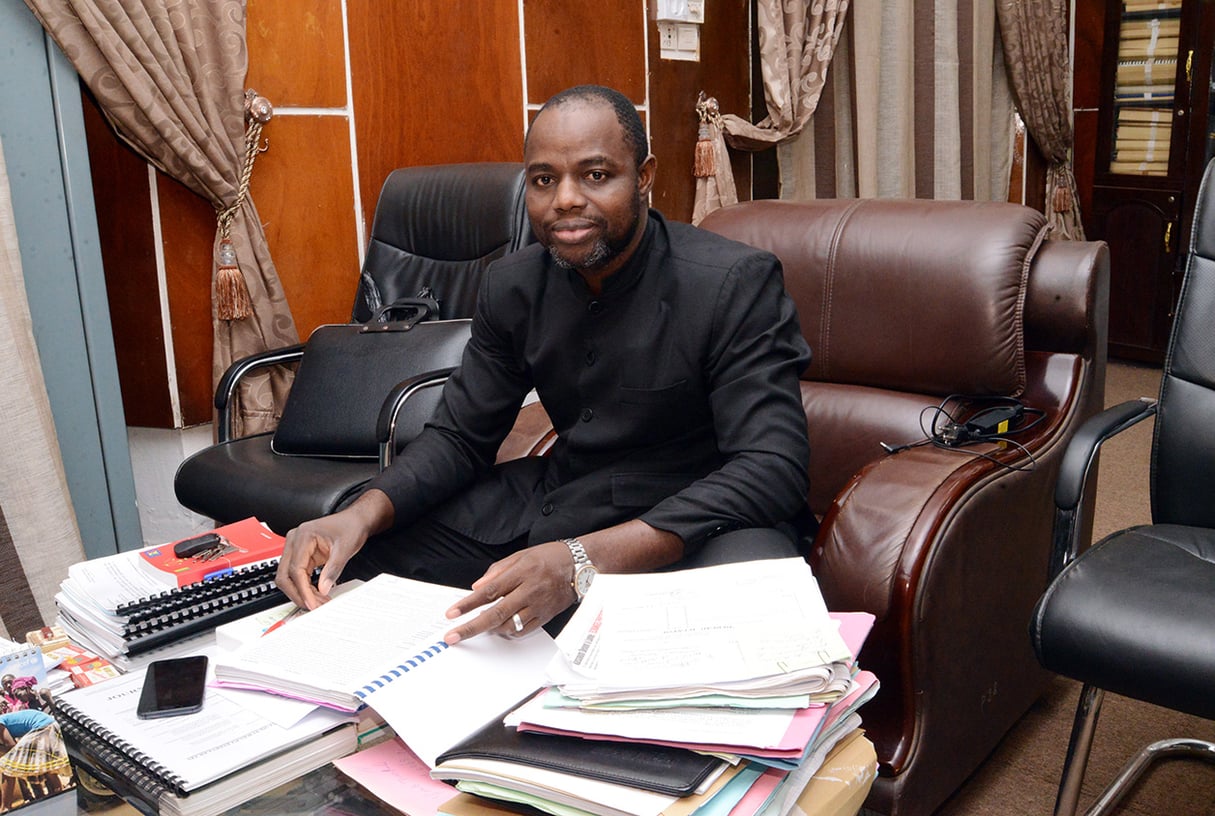 Le procureur Mahamadou Kassogué dans son bureau du tribunal de la commune III de Bamako, en 2019. &copy; Emmanuel Daou Bakary pour JA