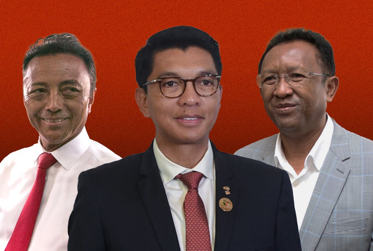 Marc Ravalomanana, Andry Rajoelina et Hery Rajaonarimampianina. &copy; MONTAGE JA : RIJASOLO / AFP ; TUNISIAN PRESIDENCY / ANADOLU AGENCY via AFP ; Mamyrael / AFP