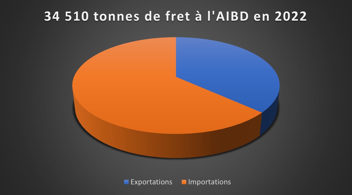 34 512 tonnes de fret à l'AIBD en 2022. &copy; Jeune Afrique
