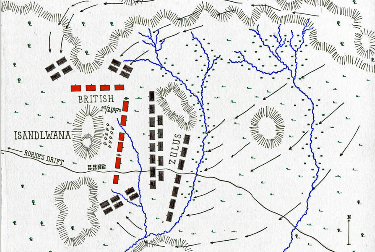 Un plan de la bataille d'Isandhlwana, le 22 janvier 1879. &copy; DR