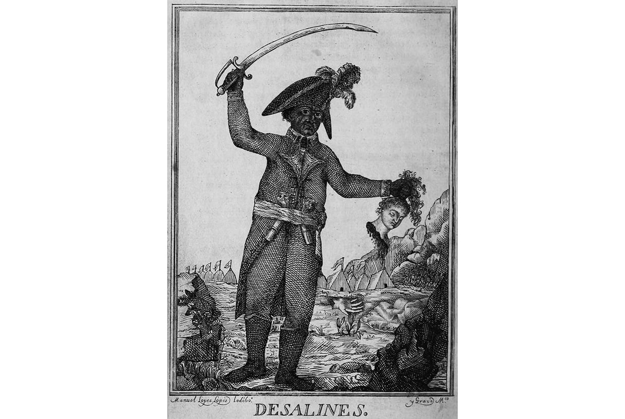 Jean-Jacques Dessalines tenant la tête tranchée d'une femme blanche (1806). &copy; Manuel Lopez Lodibo/John Carter Brown Library/Wikipedia