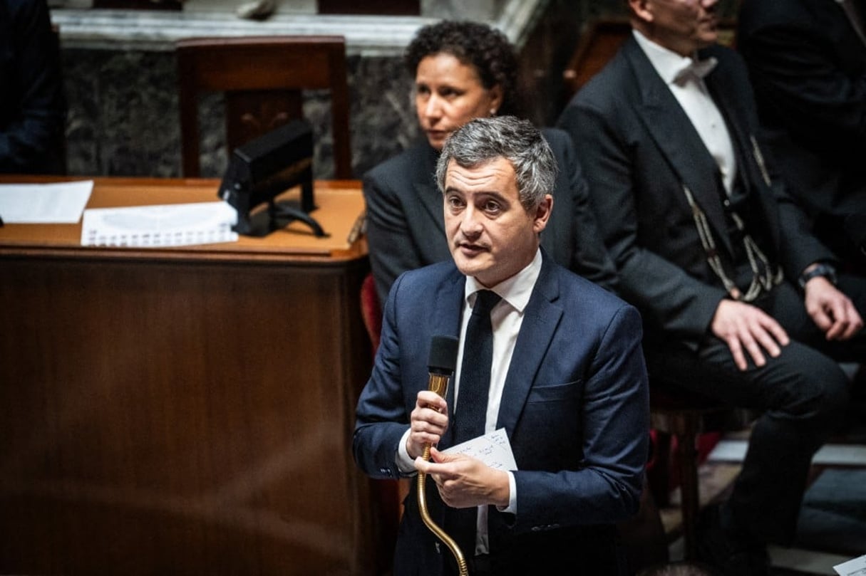 Le ministre français de l’Intérieur, Gérald Darmanin, le 31 octobre 2023 à l’Assemblée nationale française. © Xose Bouzas / Hans Lucas / Hans Lucas via AFP