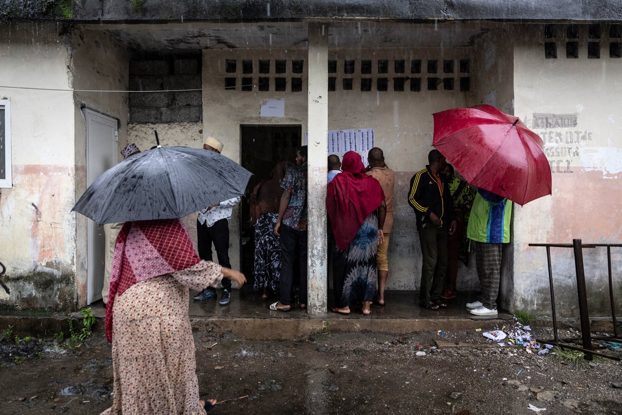 Bureau de vote à Moroni, le 14 janvier 2024. © OLYMPIA DE MAISMONT / AFP