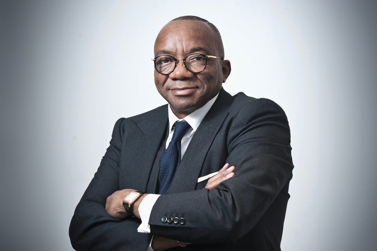 Le Camerounais Célestin Tawamba,  l’ex-président du Groupement inter-patronal du Cameroun (Gicam), à Paris en 2020. © Vincent Fournier/JA