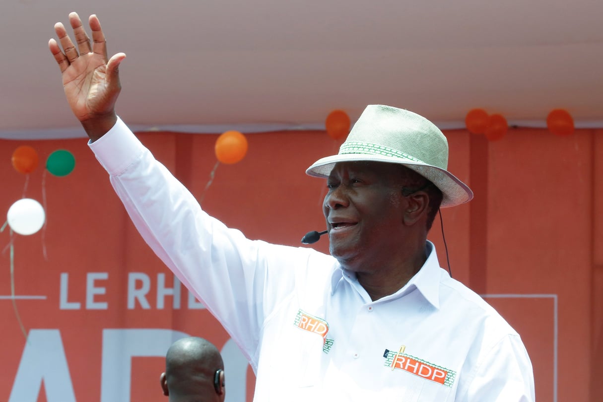 Le président ivoirien, Alassane Ouattara, à Abidjan, le 22 août 2020. © REUTERS/Luc Gnago