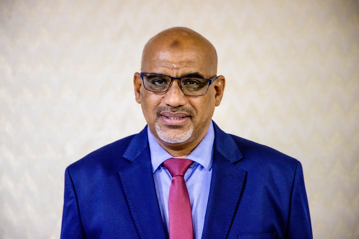 Abdellahi Mohamed Ewah, professeur d’économie et de gestion à l’université de Nouakchott, le 4 mars 2024. © Watt Abel Jelil pour JA