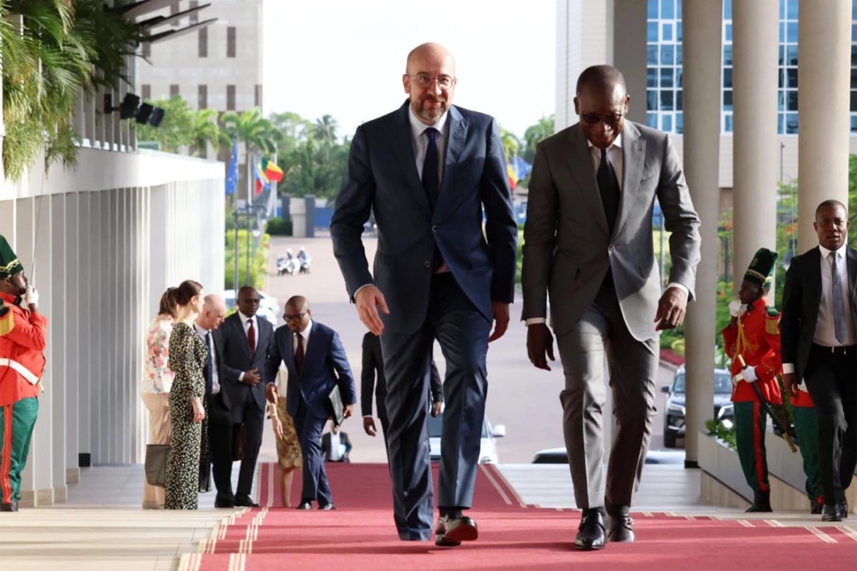 Charles Michel et Patrice Talon à Cotonou, le 26 avril 2024. © Présidence du Bénin