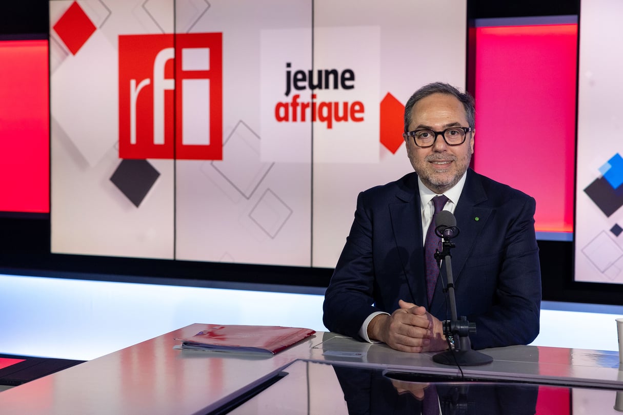 Abdelhamid Addou invité de RFI Jeune Afrique, le 30 avril 2024 &copy; Yves Forestier pour JA