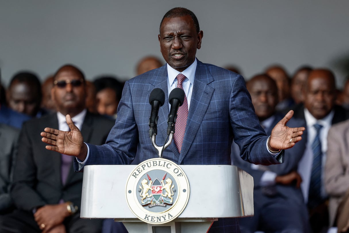 Le président du Kenya, William Ruto à Nairobi, le 26 juin 2024. © Photo par SIMON MAINA / AFP