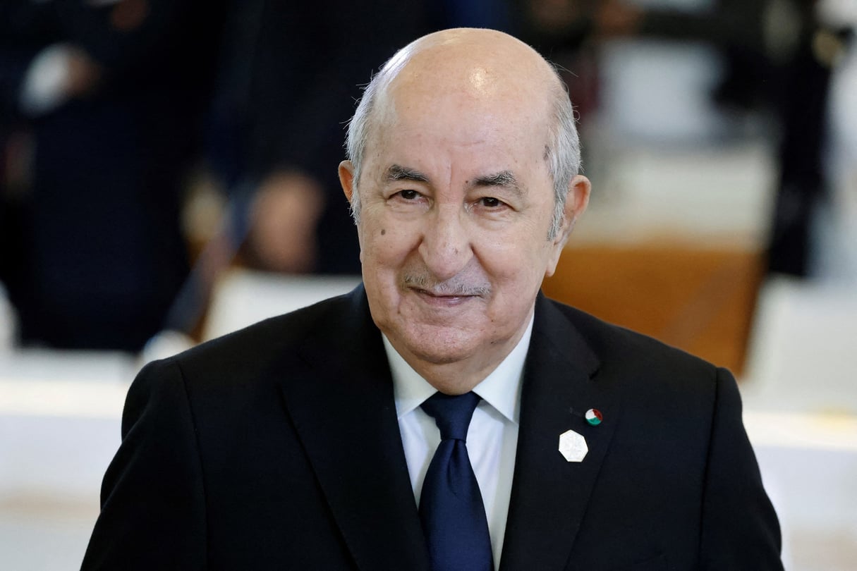 Le président algérien Abdelmadjid Tebboune au sommet du G7, à Savelletri, près de Bari, en Italie, le 14 juin 2024. © Ludovic MARIN / AFP