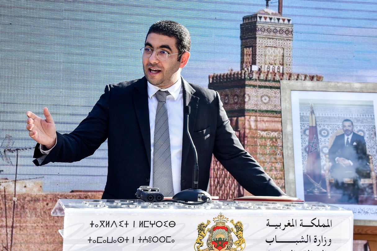 Le ministre marocain de la Jeunesse, de la Culture et de la Communication, Mohamed Mehdi Bensaïd, en novembre 2021, à Rabat. © AFP