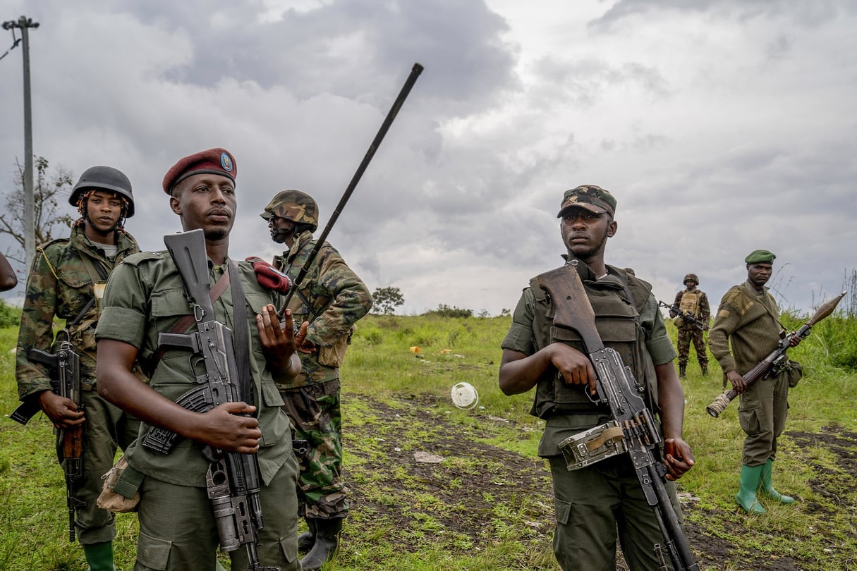 Des rebelles du M23 à Kibumba, dans l’est de la RDC, le 23 décembre 2022. © GLODY MURHABAZI / AFP