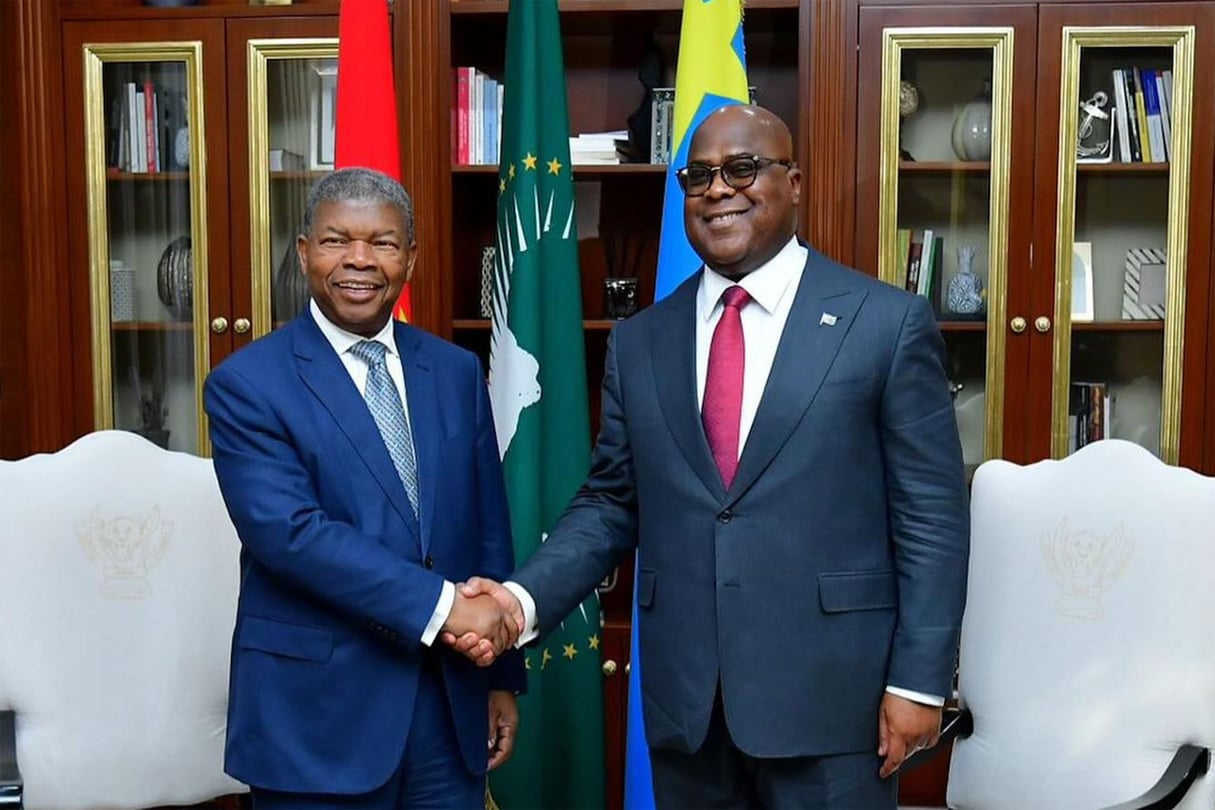 João Lourenço et Félix Tshisekedi à Kinshasa, le 12 août 2024. João Lourenço et Félix Tshisekedi à Kinshasa le 12 aout 2024
© Présidence de RDC