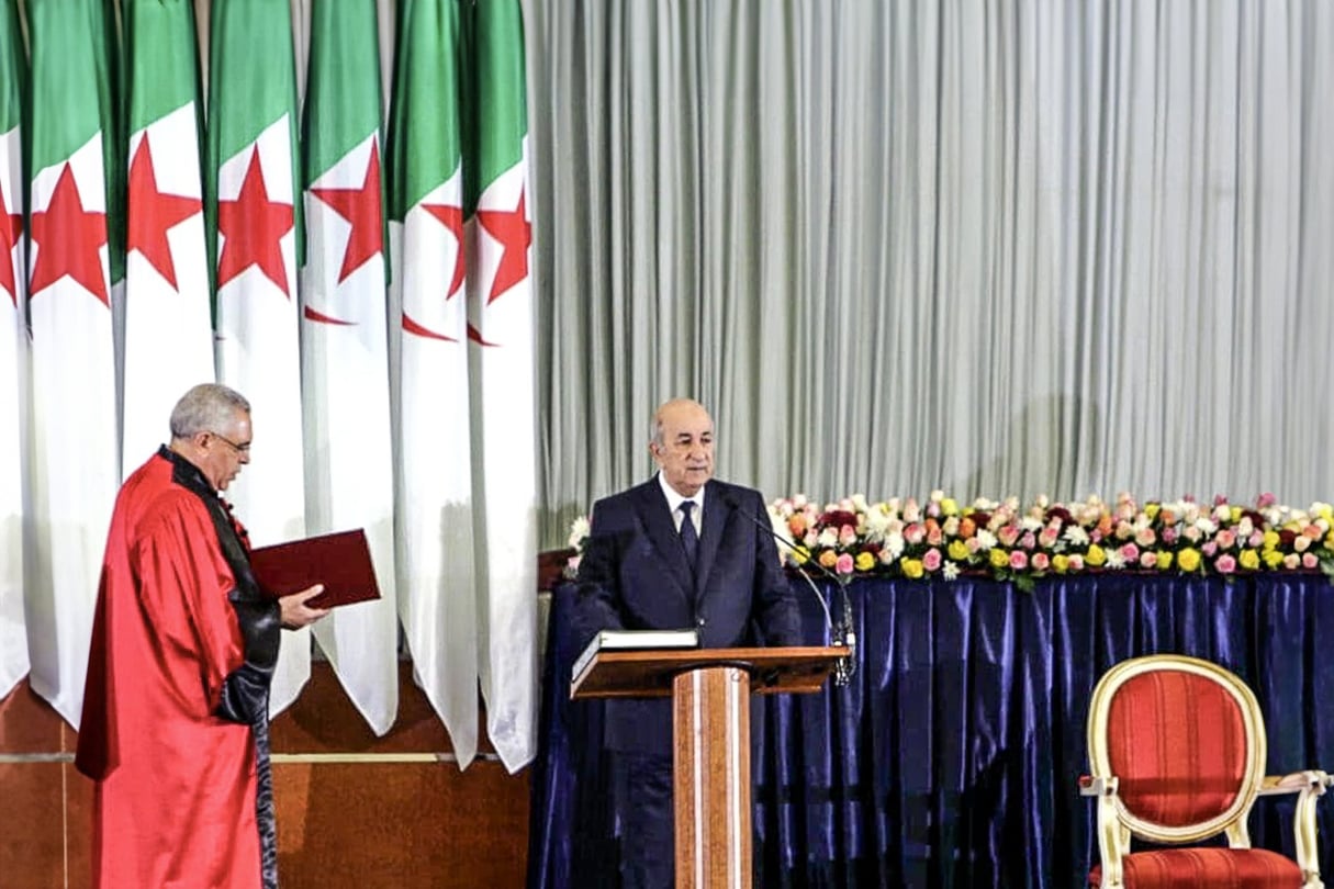 Prestation de serment du président réélu Abdelmajid Tebboune, le 17 septembre 2024, au palais des Nations, à Alger. Prestation de serment du président réélu Abdelmajid Tebboune le 17 septembre 2024 au Palais edes Nations
© APAnews