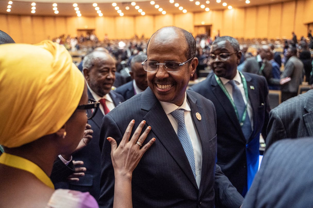 Le Djiboutien Mahamoud Ali Youssouf succède au Tchadien Moussa Faki Mahamat à la présidence de la Commission de l’Union africaine (UA). © Amanuel Sileshi / AFP