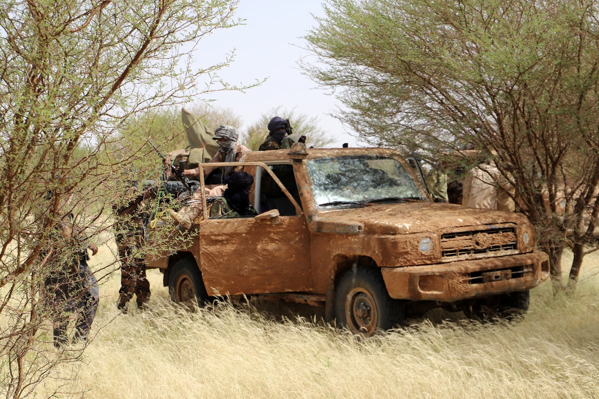 Combatientes de la Coordinación de Movimientos Azawad cerca de Anefis, 17 de octubre de 2023. © Handout TELEGRAM / razgruzka_vagnera / AFP