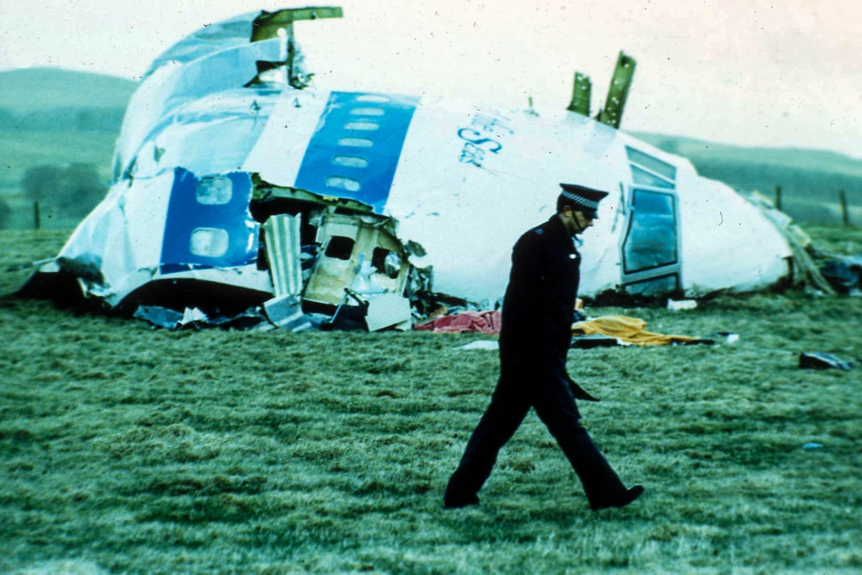 L’épave de l’avion de la Pan Pam, à Lockerbie, en Écosse, en décembre 1988. © AP/SIPA