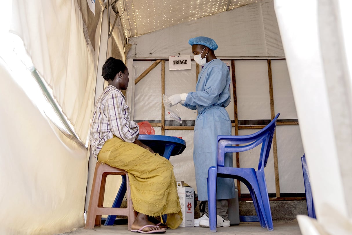 Patient atteint de la variole du singe dans un centre de traitement à Munigi, dans l’est du Congo, le 19 août 2024.